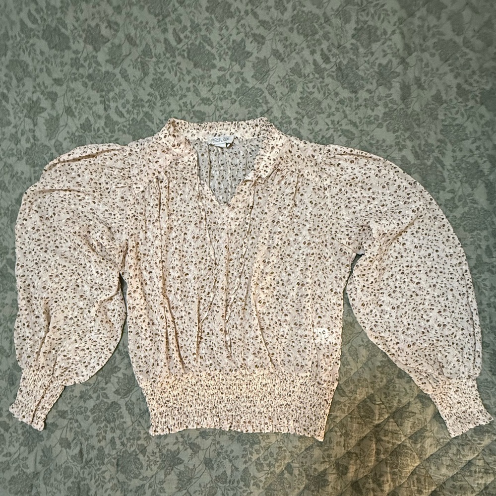 Rachel Zoe Cream Puff Sleeve Blouse with Peter Pan Collar